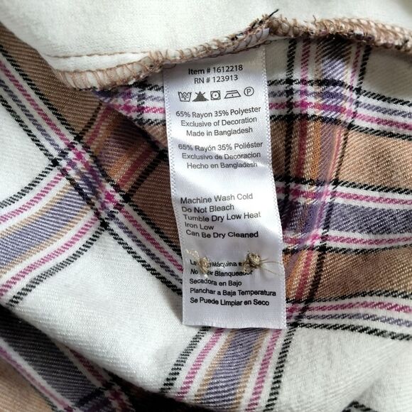 Jachs Girlfriend Western Plaid Flannel Shacket Shirt XL - Picture 8 of 9